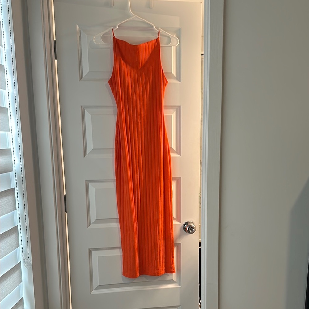 Zara Orange Sleeveless Dress (never worn)